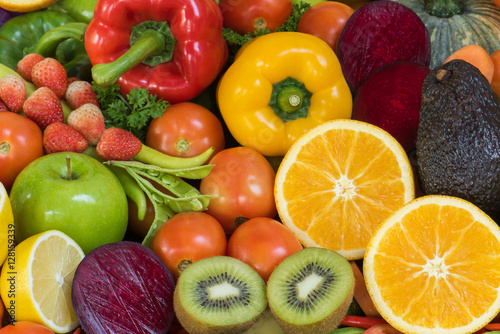 Arrangement various fresh fruits for healthy