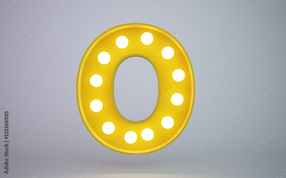 Obraz premium 3d rendering yellow illustration bulb type face o