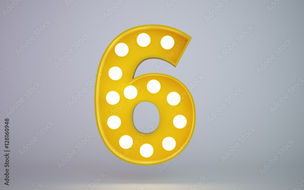 Obraz premium 3d rendering yellow illustration bulb type face 6