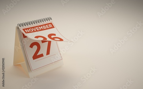 3d Rendering calendar illustration day