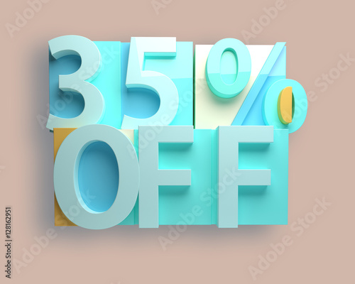 3d rendering colorful percent off sale