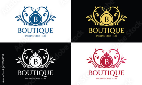 Boutique logo design template ,Luxury logo design concept ,Vector illustration