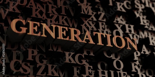 Generation - Wooden 3D rendered letters/message. Can be used for an online banner ad or a print postcard.