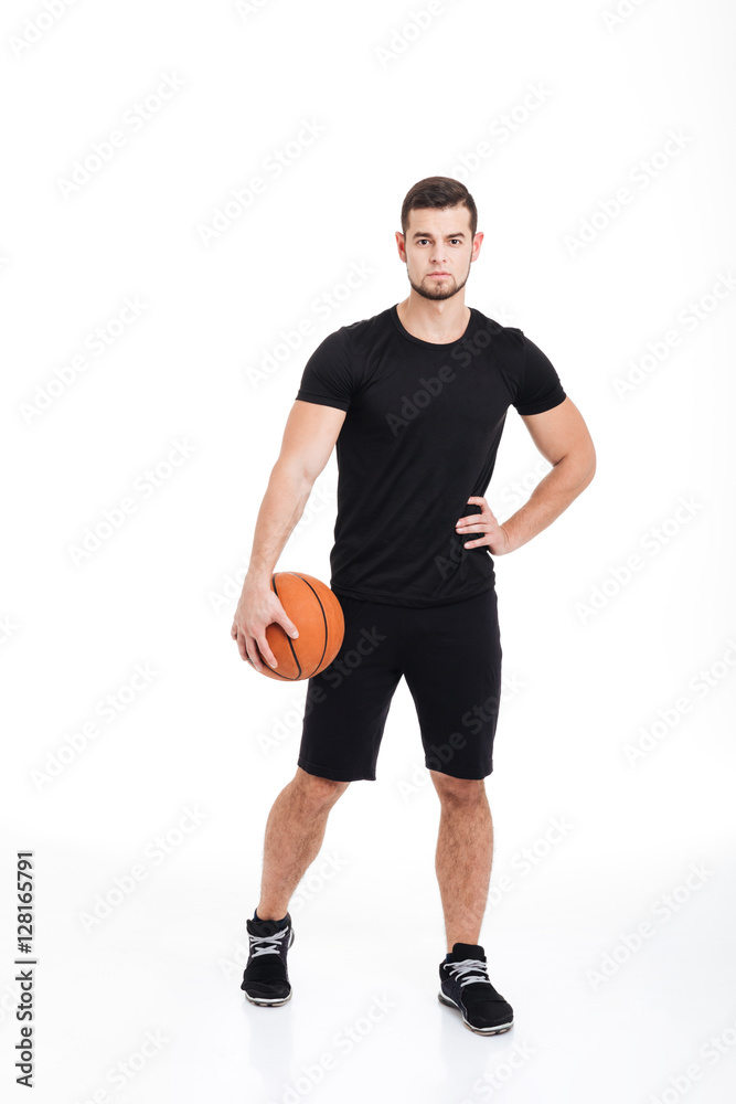 Full length sportsman with ball Full length sportsman with ball