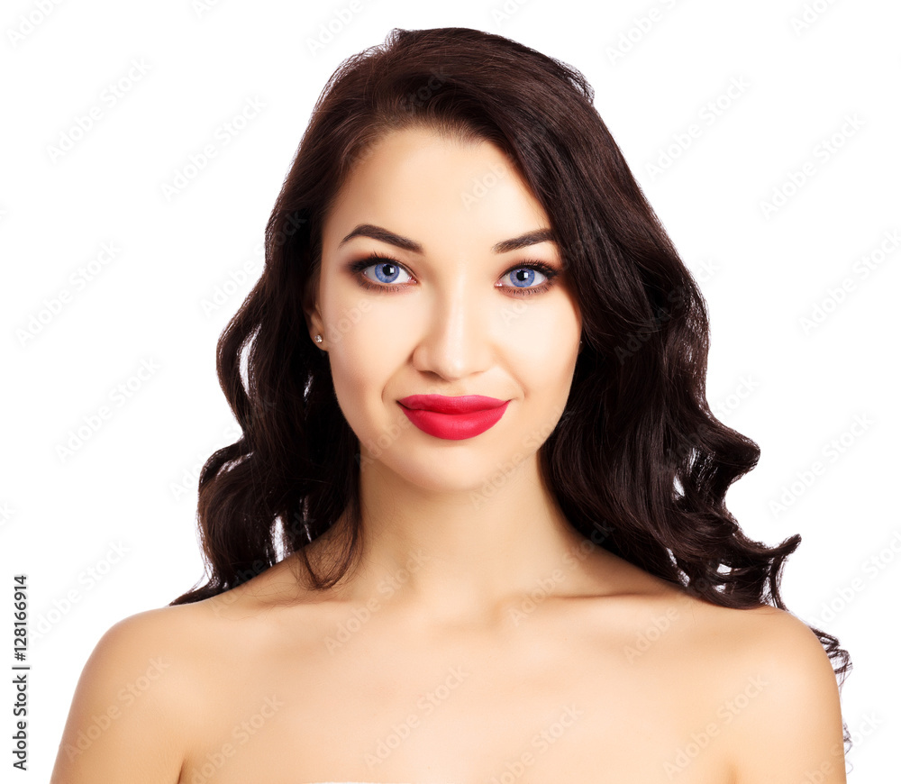 Beautiful young woman portrait, isolated on white background Beautiful young woman portrait, isolated on white background