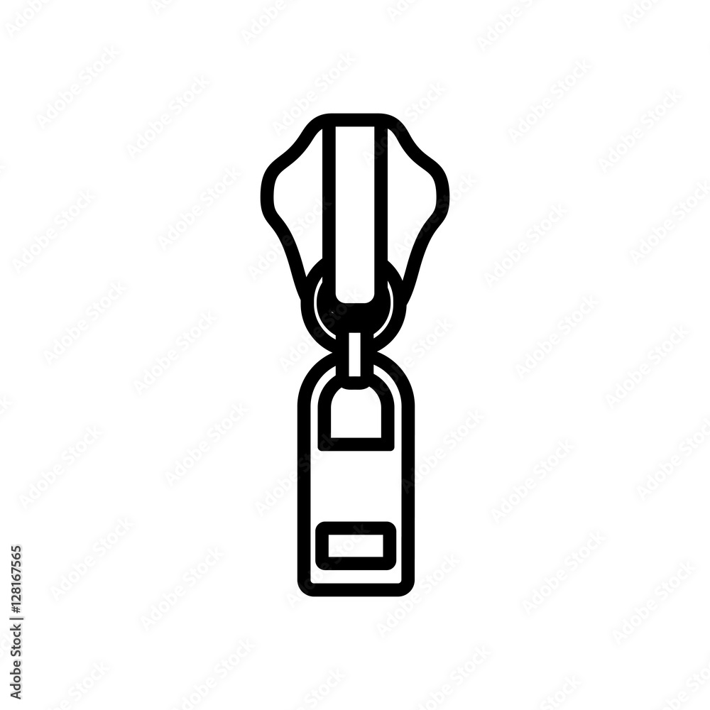 Zip icon. Zipper cloth fashion style clothing  theme. Isolated design. Vector illustration
