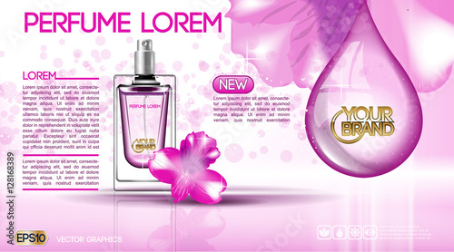 Perfume bottle Cosmetic ads template