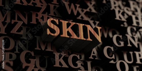 Skin - Wooden 3D rendered letters/message. Can be used for an online banner ad or a print postcard.