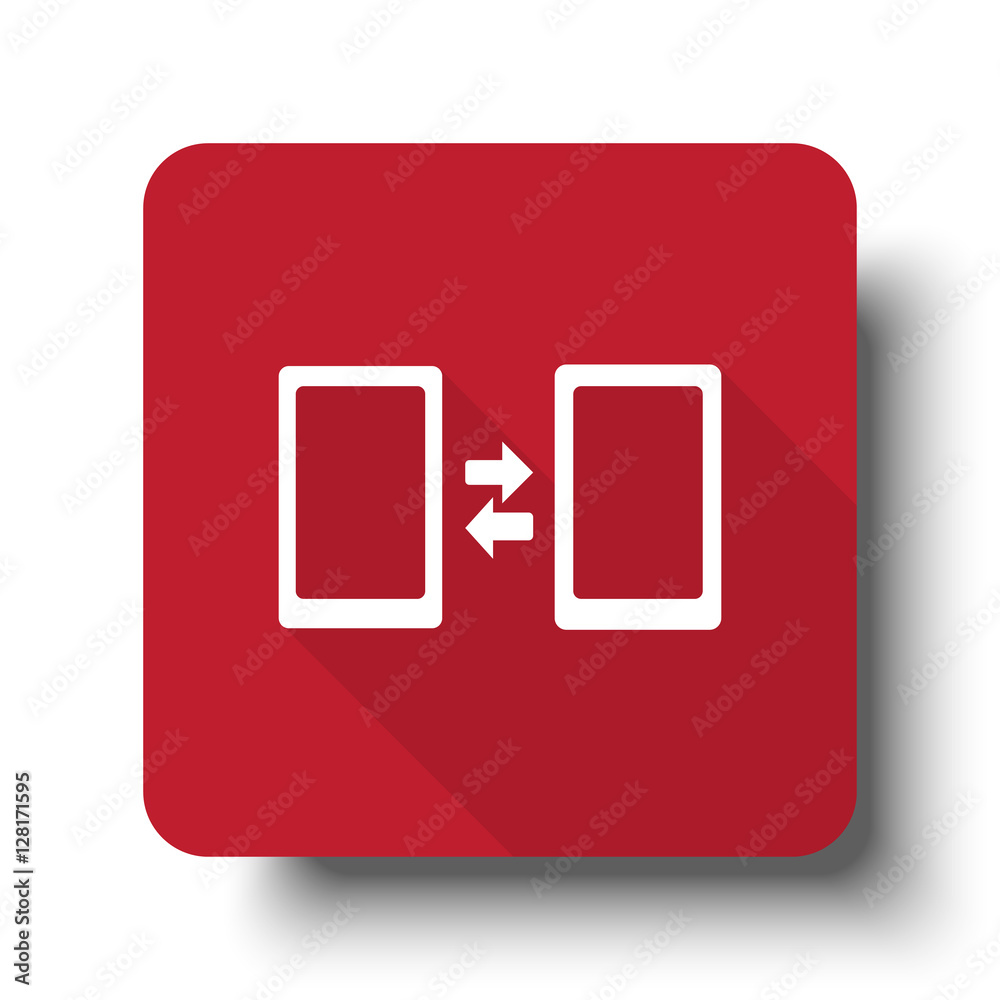 Flat Pairing web icon on red button with drop shadow Flat Pairing web icon on red button with drop shadow