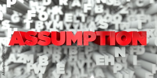 Φωτογραφία ASSUMPTION -  Red text on typography background - 3D rendered royalty free stock image