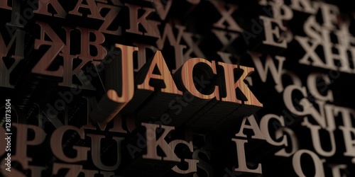 Jack - Wooden 3D rendered letters/message. Can be used for an online banner ad or a print postcard.