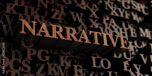 Narrative - Wooden 3D rendered letters/message. Can be used for an online banner ad or a print postcard.