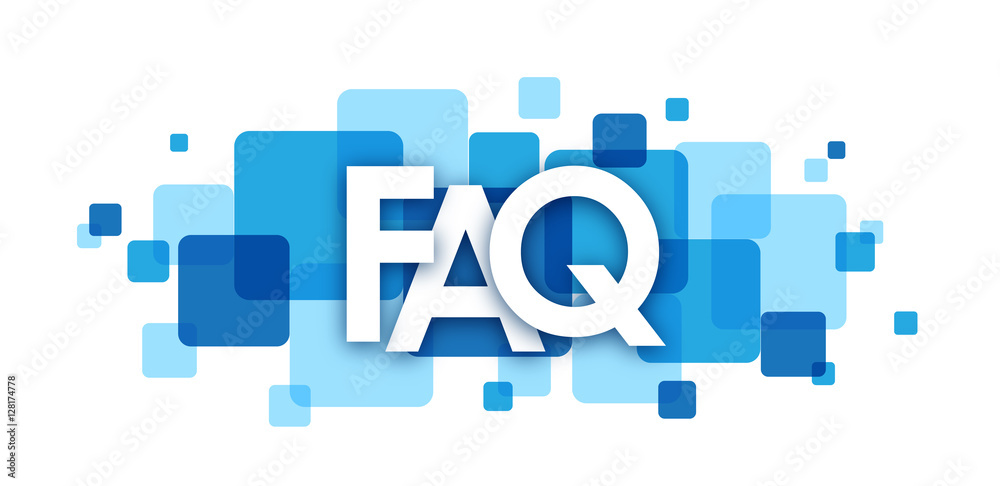"FAQ" blue vector letters icon  - obrazy, fototapety, plakaty 