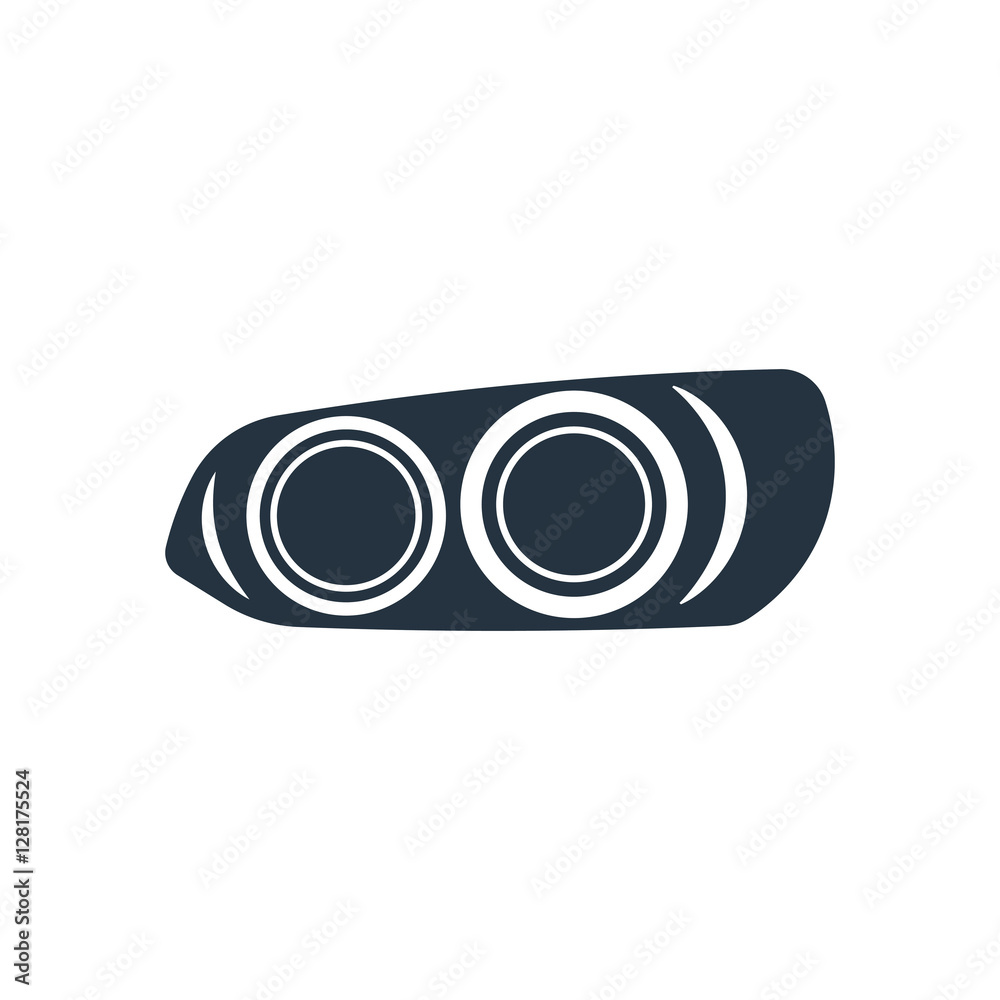 car headlight, isolated icon on white background, auto service, Stock
