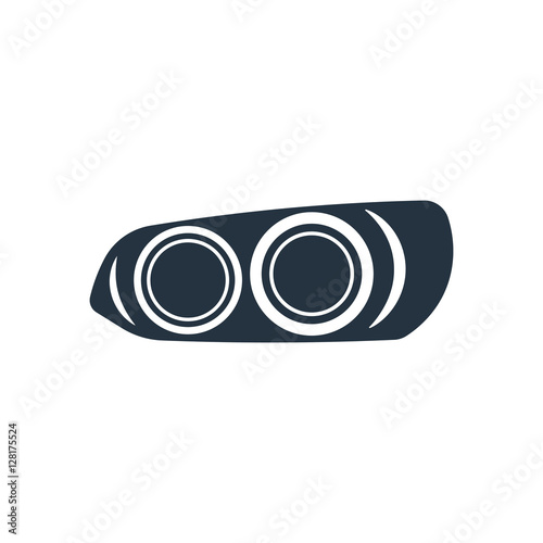 car headlight,  isolated icon on white background, auto service,
