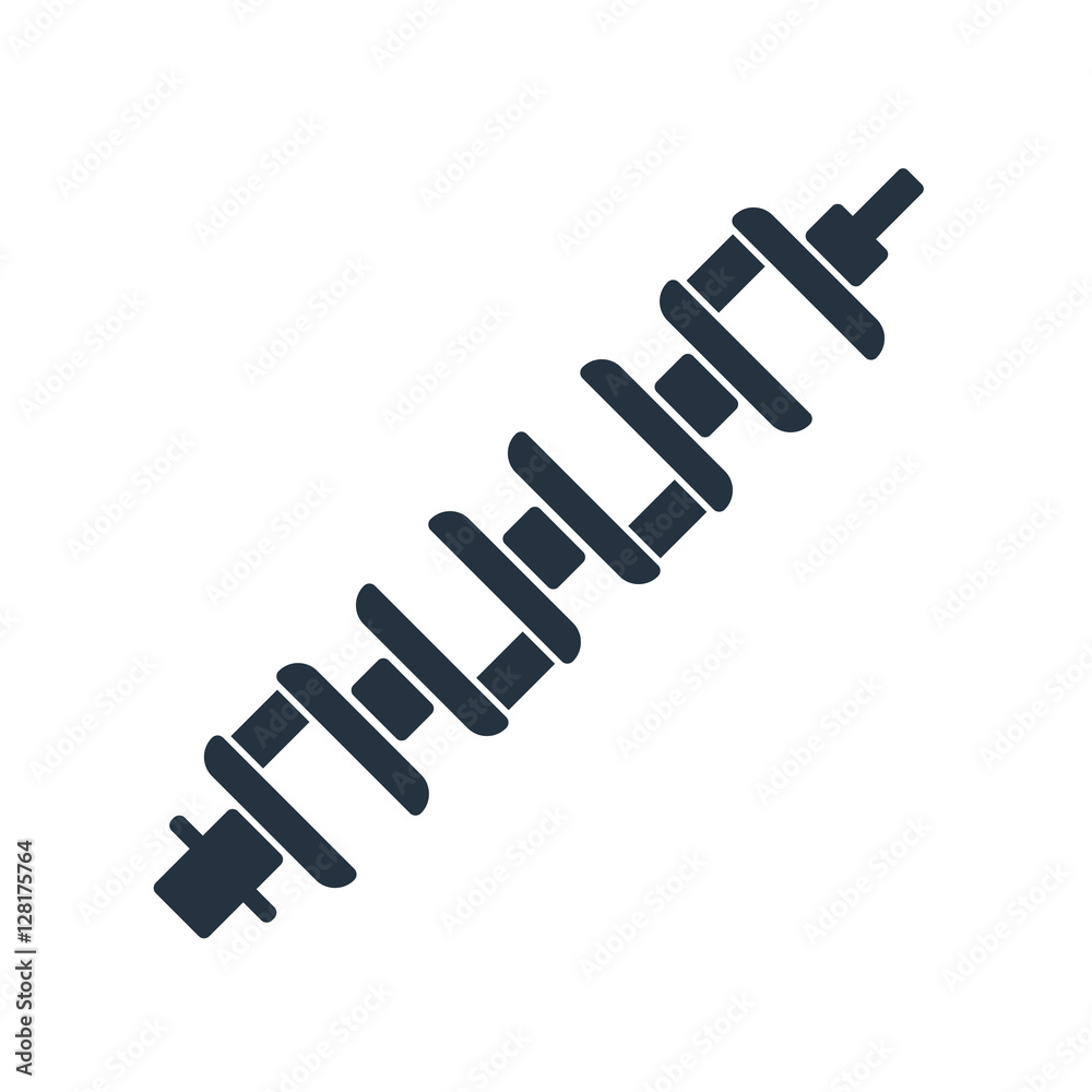 crankshaft isolated icon on white background, auto service, repa crankshaft isolated icon on white background, auto service, repa
