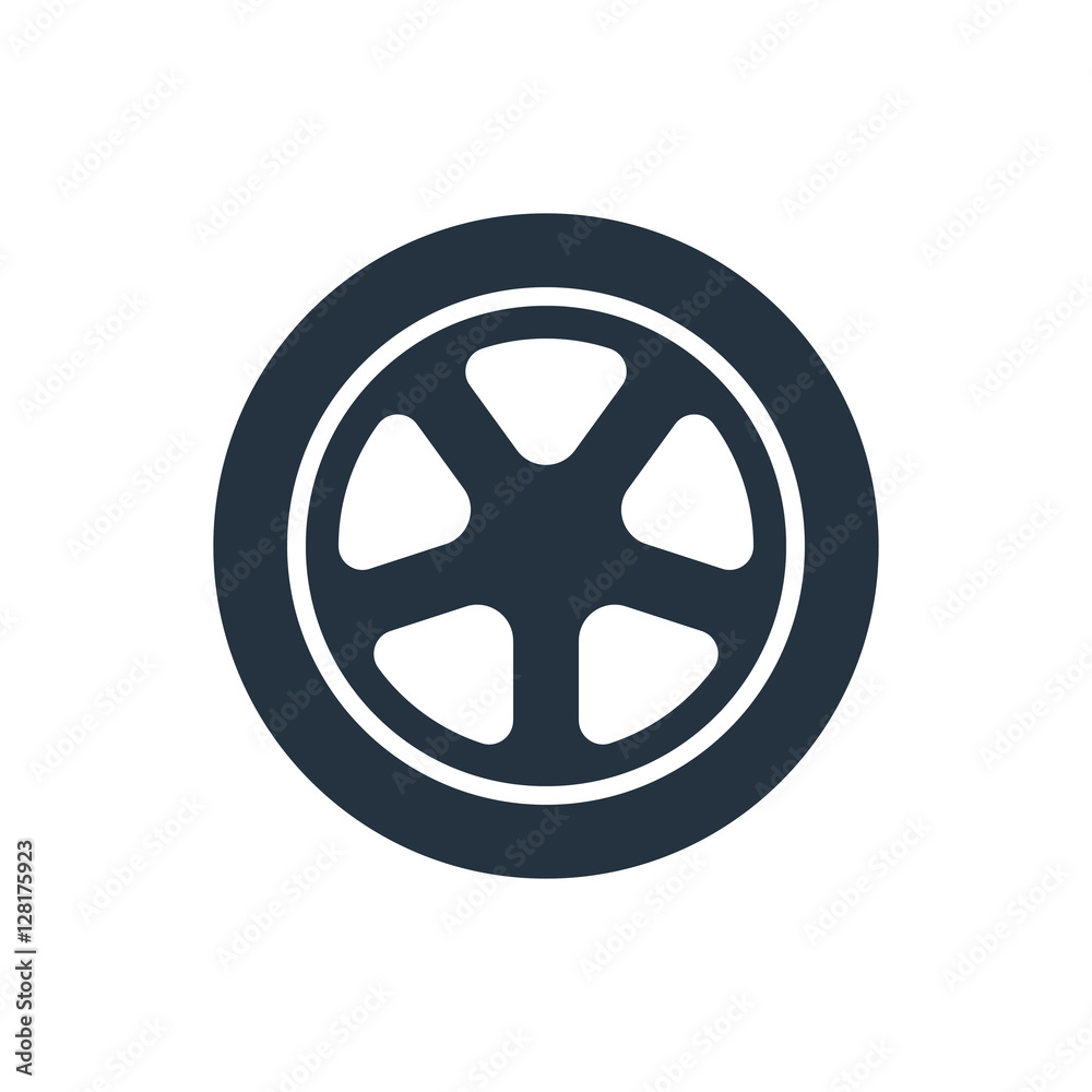 wheel isolated icon on white background, auto service, repair, c