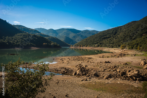 Beautiful landscape with Ladona lake at Peloponnese, Greece photo