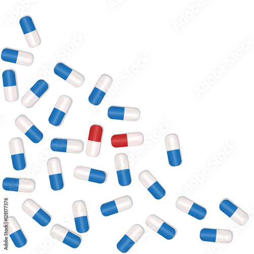 Abstract banner with medical capsules