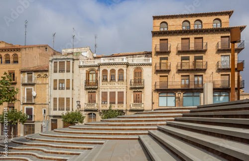 Steps at the cathedral square in the center of Tarazona