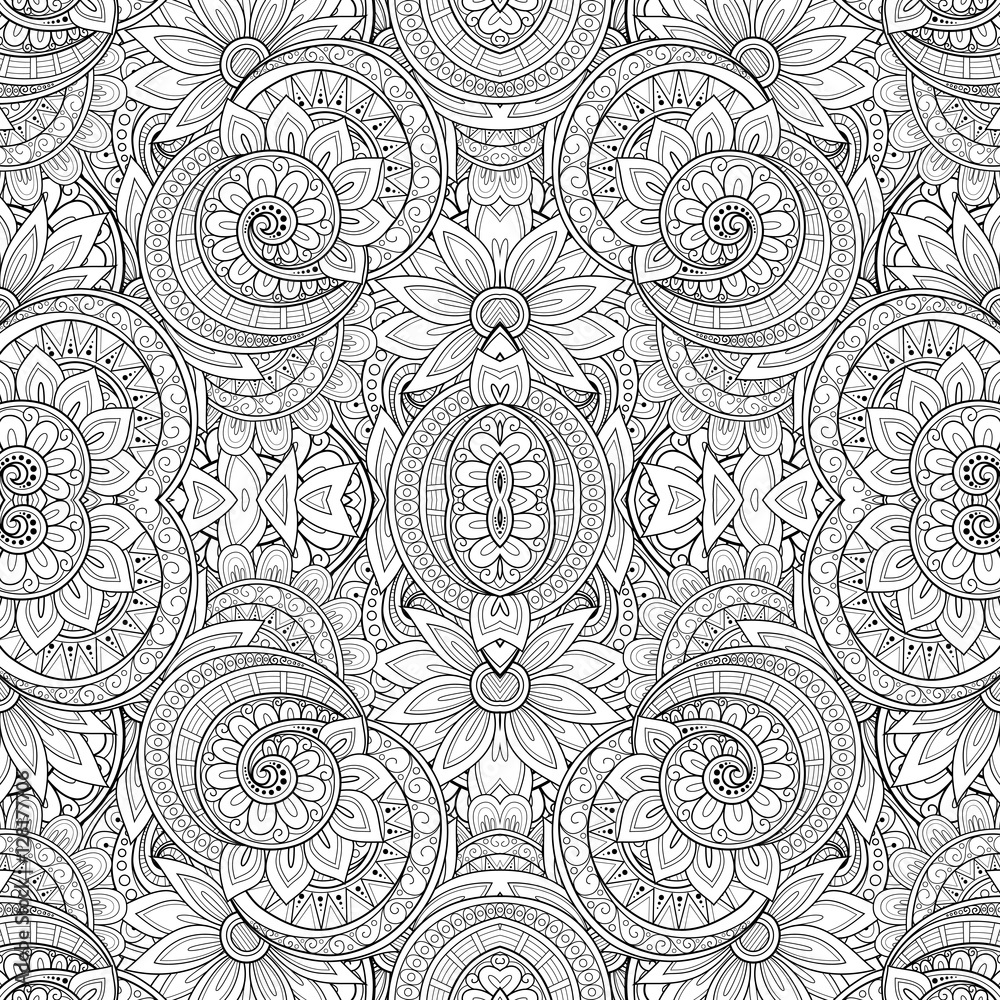 Vector Seamless Abstract Black and White Tribal Pattern