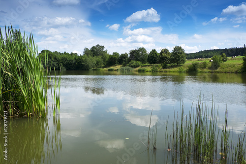 Rural landscape with lake