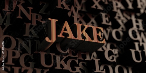 Jake - Wooden 3D rendered letters/message. Can be used for an online banner ad or a print postcard.
