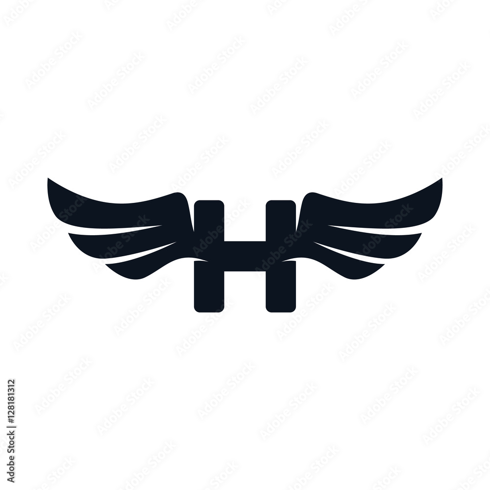 Obraz premium initial letter wings logo logotype