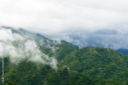 Beautiful view of cloud and mountain in rainy day