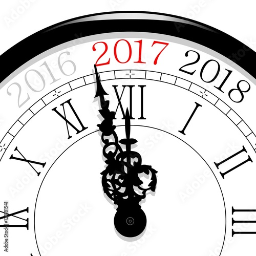 Nouvel an horloge à 2017 