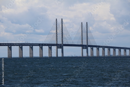 Cable-stayed bridge Öresund bridge between Malmö and Copenhagen Denmark Sweden 