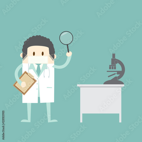 superbugs various bacteria and microbes cartoon vector illustration, Lab test for find to heal up from superbugs