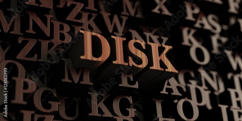 Disk - Wooden 3D rendered letters/message. Can be used for an online banner ad or a print postcard.