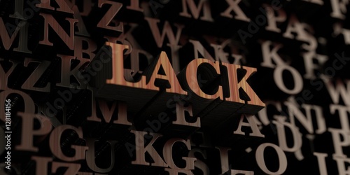 Lack - Wooden 3D rendered letters/message. Can be used for an online banner ad or a print postcard.