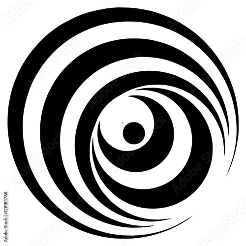 Rotating circles create imaginary wobbling cone illusion when revolving around center