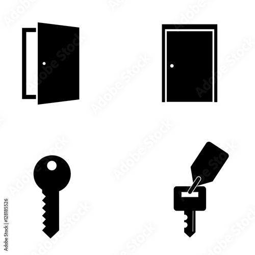 Door vector icon set.