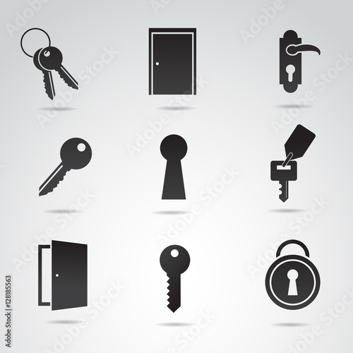 Door vector icon set.