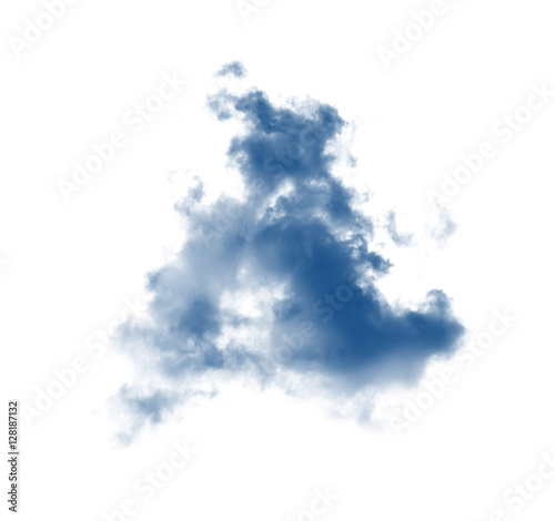 Clouds or blue smoke on white background