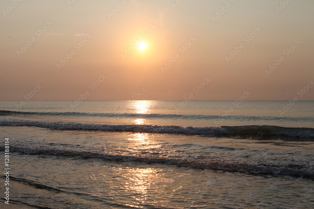Sunrise warm colours at Black Sea