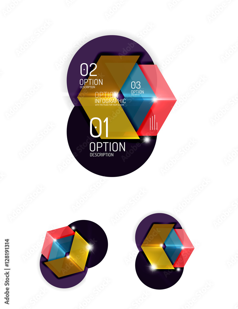 Set of abstract geometric paper graphic layouts Set of abstract geometric paper graphic layouts