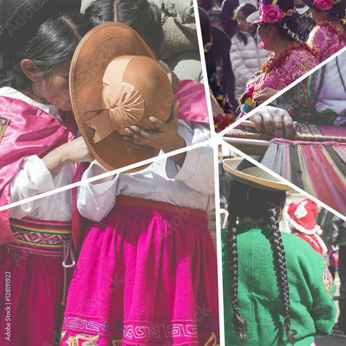 Collage of Peru traditional culture images - travel background ( photo