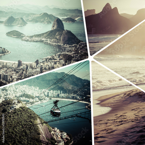 Collage of Rio de Janeiro (Brazil) images - travel background (m