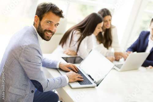 Wallpaper Mural Modern businessman with laptop Torontodigital.ca