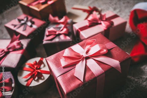 Design background boxes with gifts.