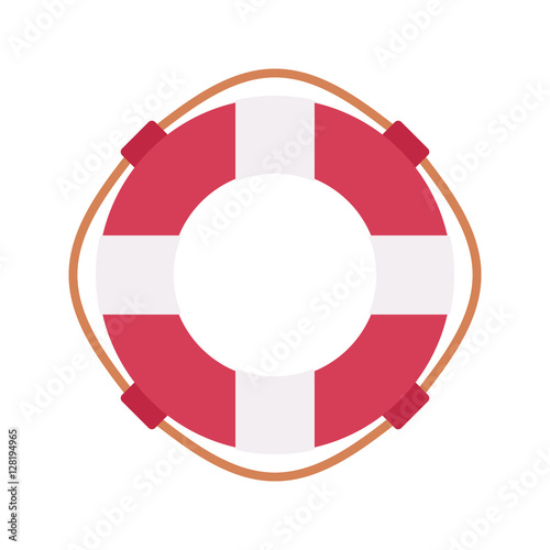 Lifebuoy ring in red and white color