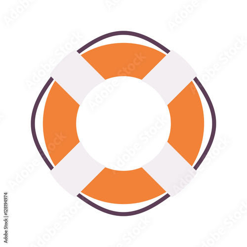 Lifebuoy ring in orange and white color