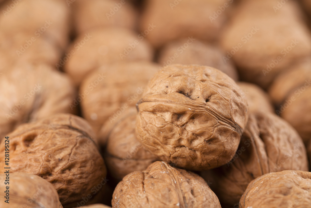 walnuts superfood on a wooden background