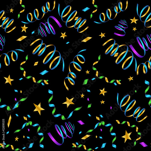 Confetti Streamers Stars Pattern