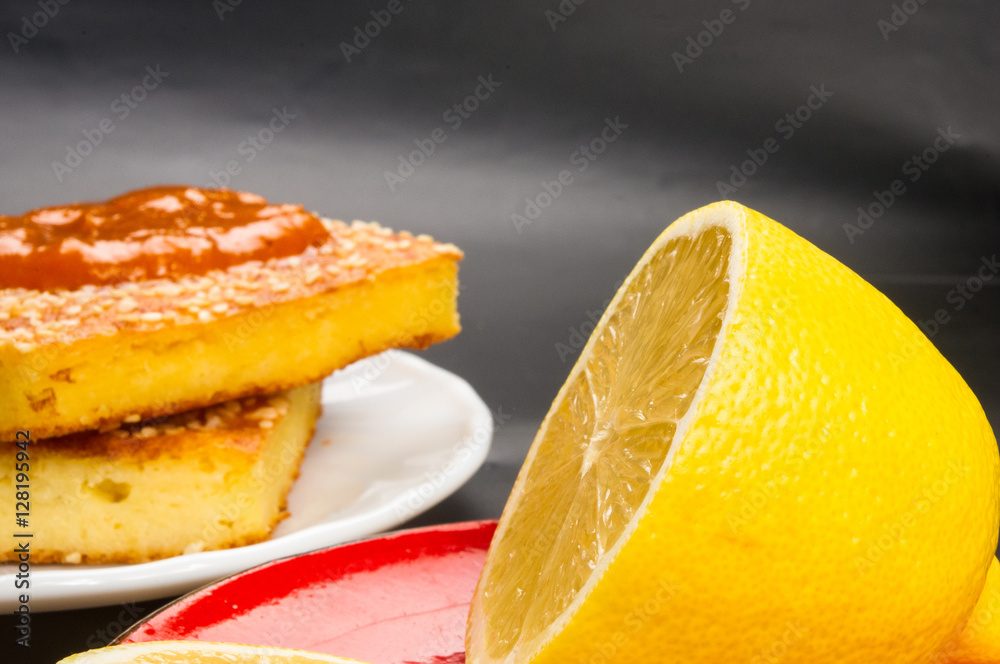 cheesecake with sesame seeds and jam cheesecake with sesame seeds and jam