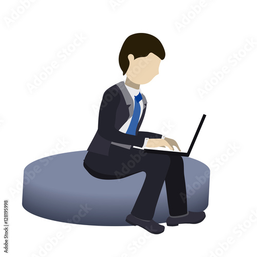 Productivity, A Businessman Working On a Laptop, Sitting on a SofaProductive